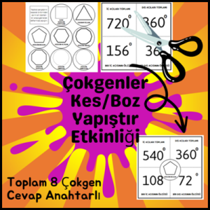 Çokgenler Kes/Boz/Yapıştır Etkinliği